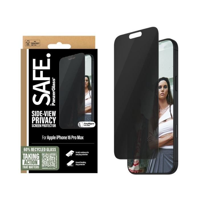 PanzerGlass SAFE - Screen Protection Privacy - iPhone 16 Pro Max - Ultra Wide Fit in the group SMARTPHONE & TABLETS / Phone cases / Apple / iPhone 16 at TP E-commerce Nordic AB (D07526)