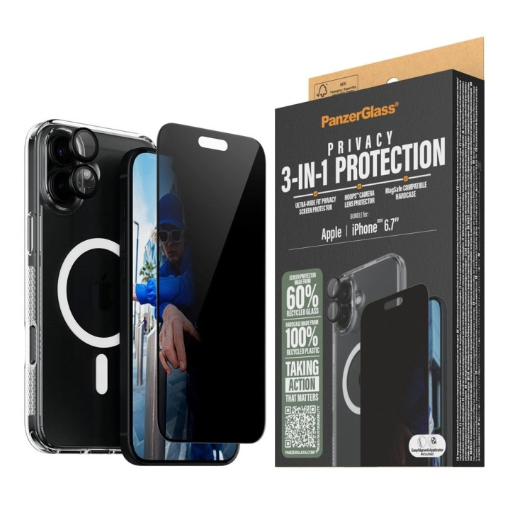 PanzerGlass iPhone 16 Plus 6.7\'\' 3-in-1 Privacy Protect Bundle in the group SMARTPHONE & TABLETS / Phone cases / Apple / iPhone 16 at TP E-commerce Nordic AB (D07528)