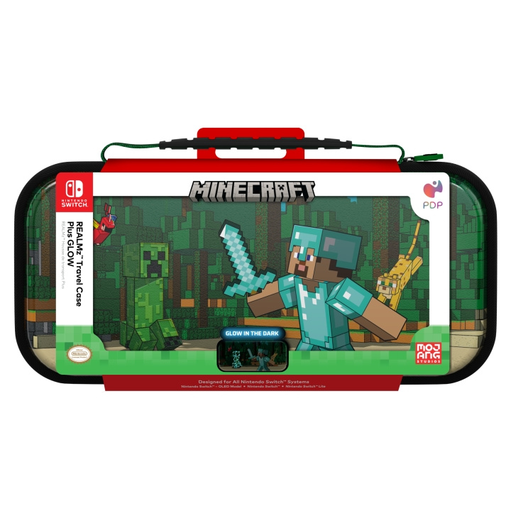 PDP Gaming Travel Case Plus GLOW - Minecraft Forest Battle in the group HOME ELECTRONICS / Game consoles & Accessories / Nintendo Switch / Accessories at TP E-commerce Nordic AB (D07653)