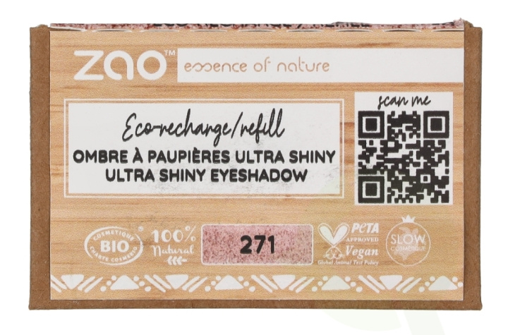 Zao Ultra Shiny Eyeshadow - Refill 1.3 g #271 Pink Copper in the group BEAUTY & HEALTH / Makeup / Eyes & Eyebrows / Eye shadows at TP E-commerce Nordic AB (D07846)