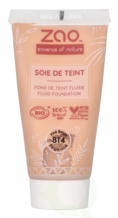 Zao Soie De Teint Fluid Foundation 30 ml #814 Beige Rose in the group BEAUTY & HEALTH / Makeup / Facial makeup / Foundation at TP E-commerce Nordic AB (D07847)