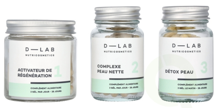 D-Lab Nutricosmetics D-Lab Perfect Skin Set 3 piece 3x56 Gels - Activateur de Regenaration No 1/Complexe Peau Nette No 2/Detox Peau No 3 in the group BEAUTY & HEALTH / Skin care / Face / Skin care tools at TP E-commerce Nordic AB (D07926)