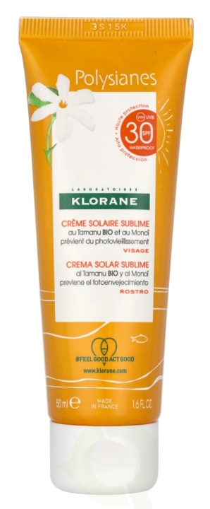 Klorane Polysianes Solar Sublime Face Sun Cream SPF30 50 ml in the group BEAUTY & HEALTH / Skin care / Tanning / Sunscreen at TP E-commerce Nordic AB (D08154)