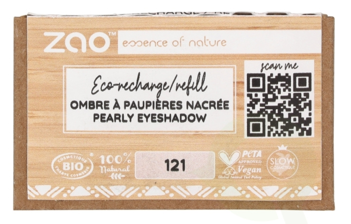 Zao Rectangle Shiny Eyeshadow - Refill 1.3 g #121 Ivoire Nacre in the group BEAUTY & HEALTH / Makeup / Eyes & Eyebrows / Eye shadows at TP E-commerce Nordic AB (D08251)