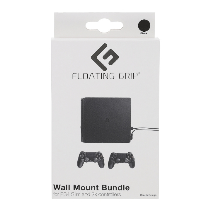 FLOATING GRIP Playstation 4 Slim and Controller Wall Mount - Bundle (Black) in the group HOME ELECTRONICS / Game consoles & Accessories / Sony PlayStation 4 at TP E-commerce Nordic AB (D08452)