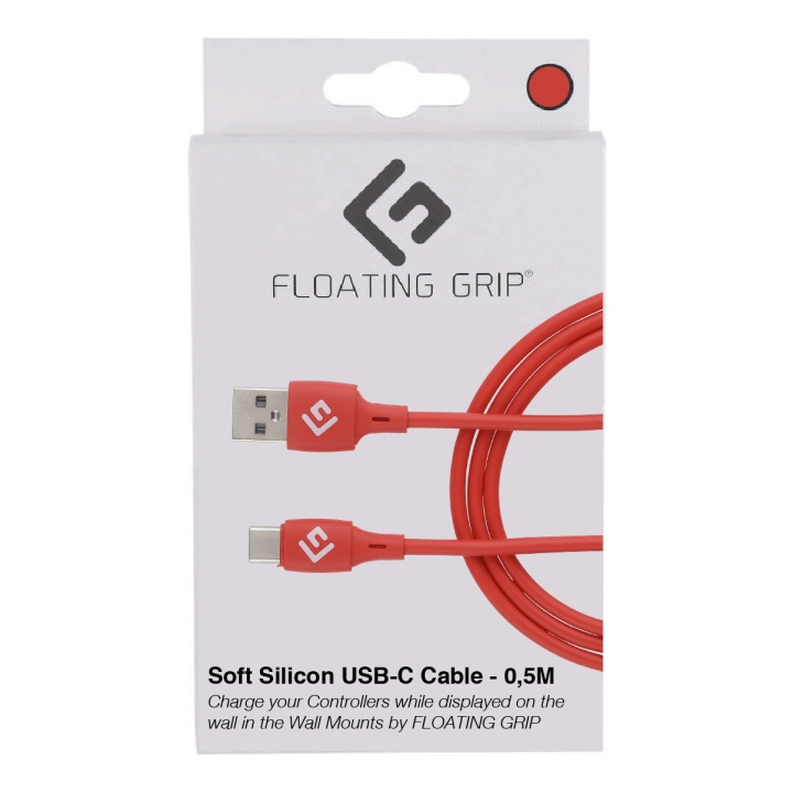 FLOATING GRIP 0,5M Silicone USB-C Cable (Red) in the group COMPUTERS & PERIPHERALS / Computer cables / USB / USB-C at TP E-commerce Nordic AB (D08481)