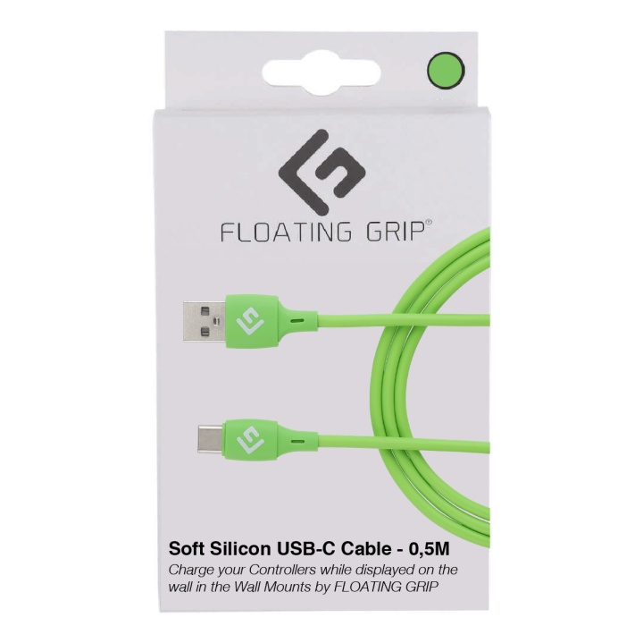 FLOATING GRIP 0,5M Silicone USB-C Cable (Green) in the group COMPUTERS & PERIPHERALS / Computer cables / USB at TP E-commerce Nordic AB (D08483)