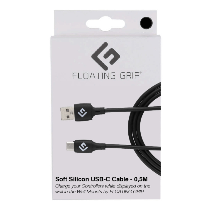 FLOATING GRIP 0,5M Silicone USB-C Cable (Black) in the group COMPUTERS & PERIPHERALS / Computer cables / USB / USB-C at TP E-commerce Nordic AB (D08485)