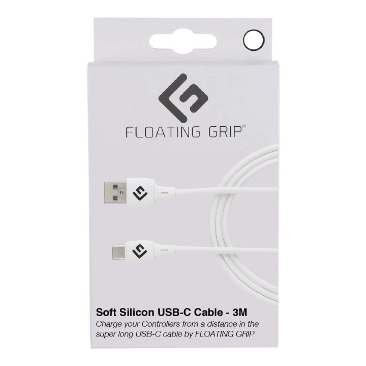 FLOATING GRIP 3M Silicone USB-C Cable (White) in the group COMPUTERS & PERIPHERALS / Computer cables / USB / USB-C at TP E-commerce Nordic AB (D08499)