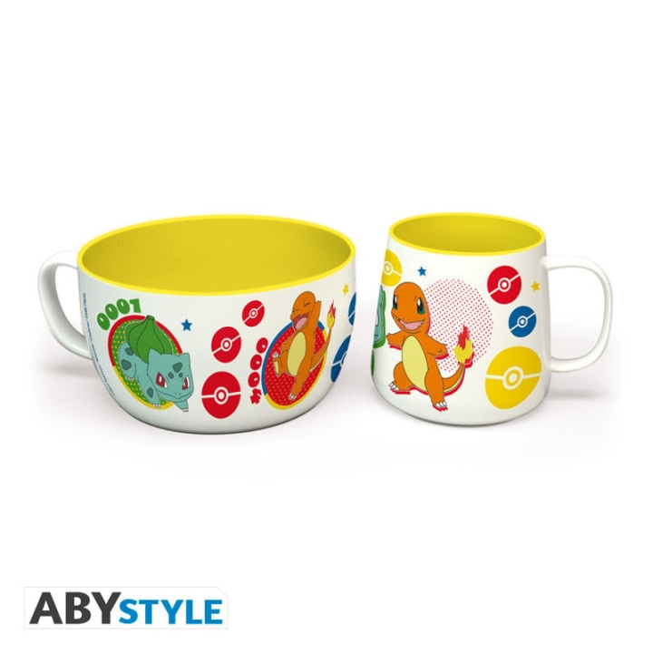 Abysse POKEMON - Breakfast Set Mug + Bowl - Pikachu & Kanto Starters in the group TOYS, KIDS & BABY PRODUCTS / Eat & Drink / Children\'s tableware at TP E-commerce Nordic AB (D08921)