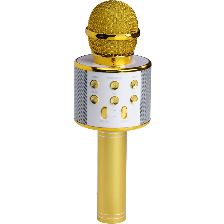 Denver Bluetooth Karaoke Microphone with built-in speaker. Gold colour in the group HOME ELECTRONICS / Audio & Picture / Handheld Microphones at TP E-commerce Nordic AB (D09102)