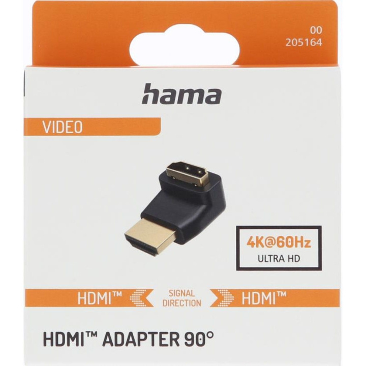 Hama Adapter Hdmi 90 Degree Gold Black in the group HOME ELECTRONICS / Cables & Adapters / HDMI at TP E-commerce Nordic AB (D09189)