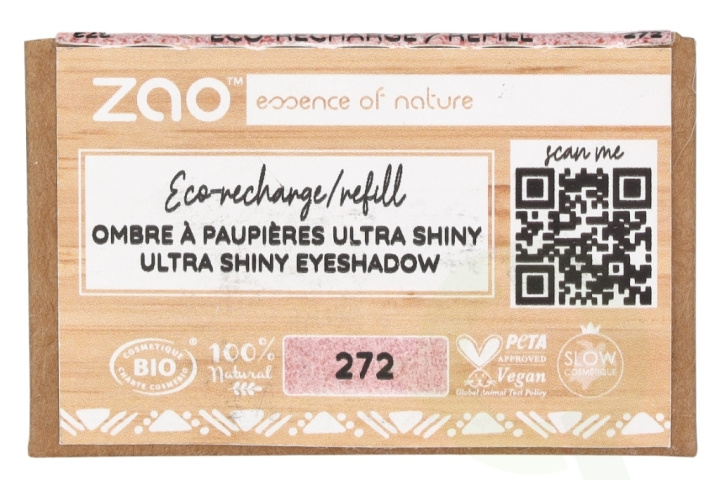 Zao Rectangle Shiny Eyeshadow - Refill 1.3 g #272 Rose Feeriqu in the group BEAUTY & HEALTH / Makeup / Eyes & Eyebrows / Eye shadows at TP E-commerce Nordic AB (D09351)