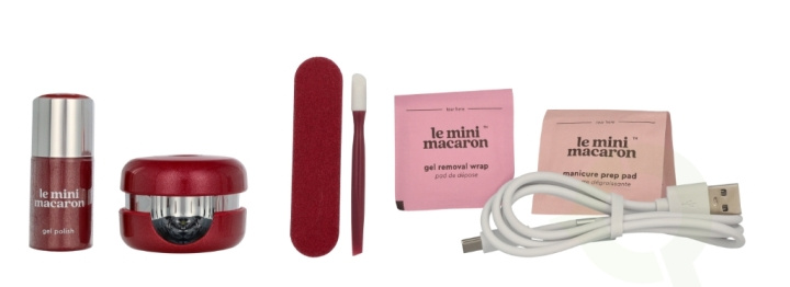 Le Mini Macaron Ruby Red! - Semi-Permanent Nail Polish Set 6 piece 3 in 1 Gel/Led Lamp/Nail File/Cuticle Pusher/10 Removal Pads/Degreasing Wipes in the group BEAUTY & HEALTH / Manicure / Pedicure / Nail treatment at TP E-commerce Nordic AB (D09370)