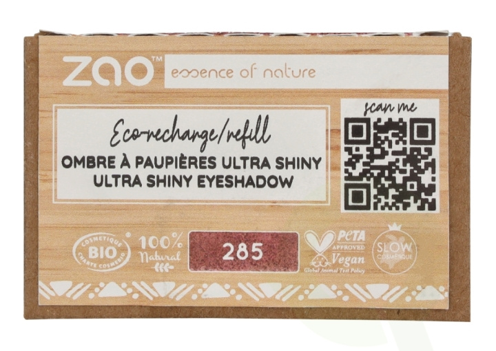 Zao Rectangle Shiny Eyeshadow - Refill 1.3 g #285 Metal Rose in the group BEAUTY & HEALTH / Makeup / Eyes & Eyebrows / Eye shadows at TP E-commerce Nordic AB (D09401)