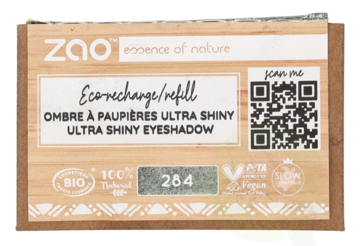 Zao Rectangle Shiny Eyeshadow - Refill 1.3 g #284 Vert Scarabe in the group BEAUTY & HEALTH / Makeup / Eyes & Eyebrows / Eye shadows at TP E-commerce Nordic AB (D09402)