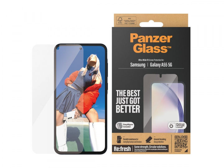 PanzerGlass Screen Protector to the Phone - ultra - wide fit w. EasyAligner in the group SMARTPHONE & TABLETS / Phone cases / Universal protection / Screen protectors at TP E-commerce Nordic AB (D10132)