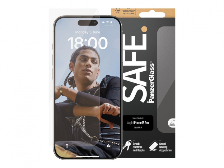 PanzerGlass SAFE. by PanzerGlass Apple iPhone 15 Pro in the group SMARTPHONE & TABLETS / Phone cases / Apple / iPhone 15 at TP E-commerce Nordic AB (D10135)