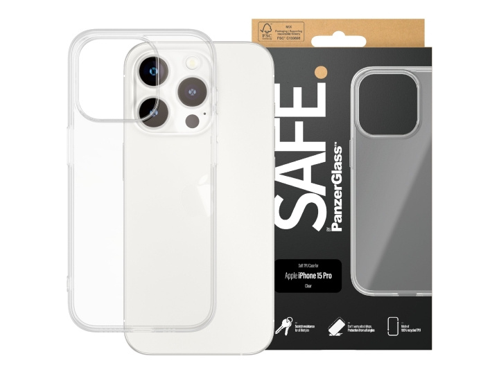 PanzerGlass SAFE. by PanzerGlass Shell to Apple iPhone 15 Pro, Transparent in the group SMARTPHONE & TABLETS / Phone cases / Apple / iPhone 15 at TP E-commerce Nordic AB (D10139)