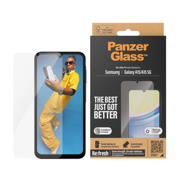 PanzerGlass Screen Protector Samsung Galaxy A15, Transparent in the group SMARTPHONE & TABLETS / Phone cases / Samsung at TP E-commerce Nordic AB (D10148)