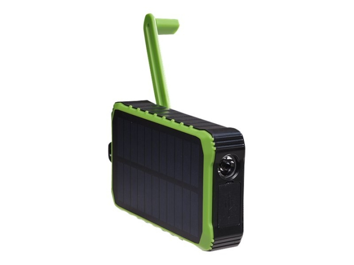 Denver PSO-10012 Solar Power Bank 10000mAh Black Green in the group SMARTPHONE & TABLETS / Chargers & Cables / Powerbanks at TP E-commerce Nordic AB (D10159)