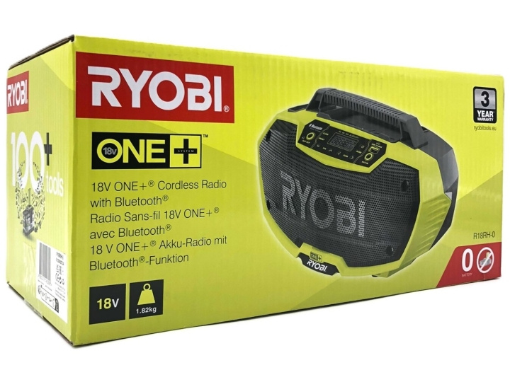 Ryobi One+ R18RH-0 Private radio Black Yellow in the group HOME ELECTRONICS / Audio & Picture / Home cinema, Hifi & Portable / Radio & Alarm clocks / Radio at TP E-commerce Nordic AB (D10237)