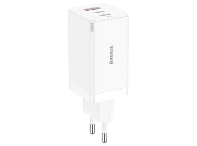 Baseus GaN5 Pro power supply adapter 65Watt White in the group SMARTPHONE & TABLETS / Chargers & Cables / Wall charger at TP E-commerce Nordic AB (D10245)