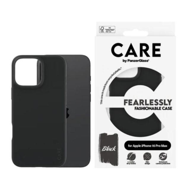 PanzerGlass CARE Fashionable Case for iPhone 16 Pro Max Black in the group SMARTPHONE & TABLETS / Phone cases / Apple / iPhone 16 at TP E-commerce Nordic AB (D10253)