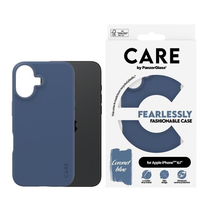 PanzerGlass CARE Fashionable Case for iPhone 16 Blue in the group SMARTPHONE & TABLETS / Phone cases / Apple / iPhone 16 at TP E-commerce Nordic AB (D10254)