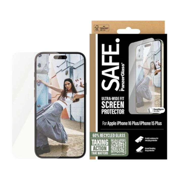 PanzerGlass SAFE. by PanzerGlass Apple iPhone 16 Plus, 15 Plus | Ultra-Wide Fit in the group SMARTPHONE & TABLETS / Phone cases / Apple / iPhone 16 at TP E-commerce Nordic AB (D10268)