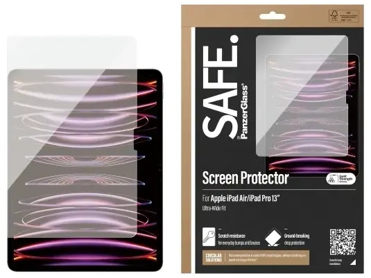 PanzerGlass SAFE Screen protectors Apple iPad Pro 13, iPad Air ULTRA-WIDE fit in the group SMARTPHONE & TABLETS / Tablet cases / Apple iPad at TP E-commerce Nordic AB (D10281)