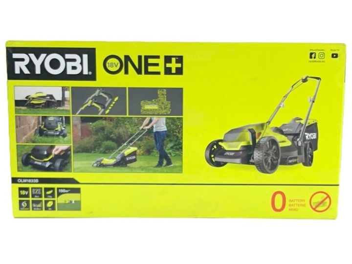 Ryobi One+ OLM1833B Lawn Mower Electric 33 cm Cutting Width in the group HOME, HOUSEHOLD & GARDEN / Garden products / Garden tools at TP E-commerce Nordic AB (D10292)