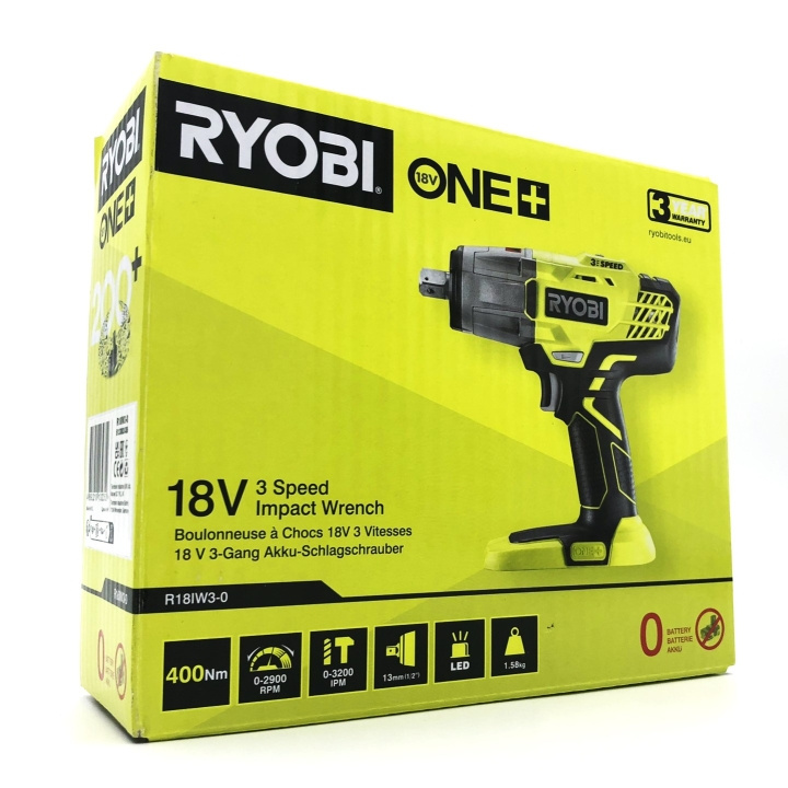 Ryobi One+ R18IW3-0 Impact wrench without battery 1/4 hex socket, 1/2 square drive in the group HOME, HOUSEHOLD & GARDEN / Tools / Other power tools at TP E-commerce Nordic AB (D10317)