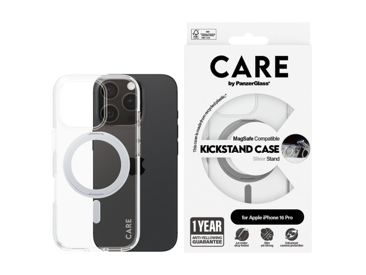 PanzerGlass CARE by PanzerGlass Protective Cover Silver Transparent in the group SMARTPHONE & TABLETS / Phone cases / Apple / iPhone 16 at TP E-commerce Nordic AB (D10370)