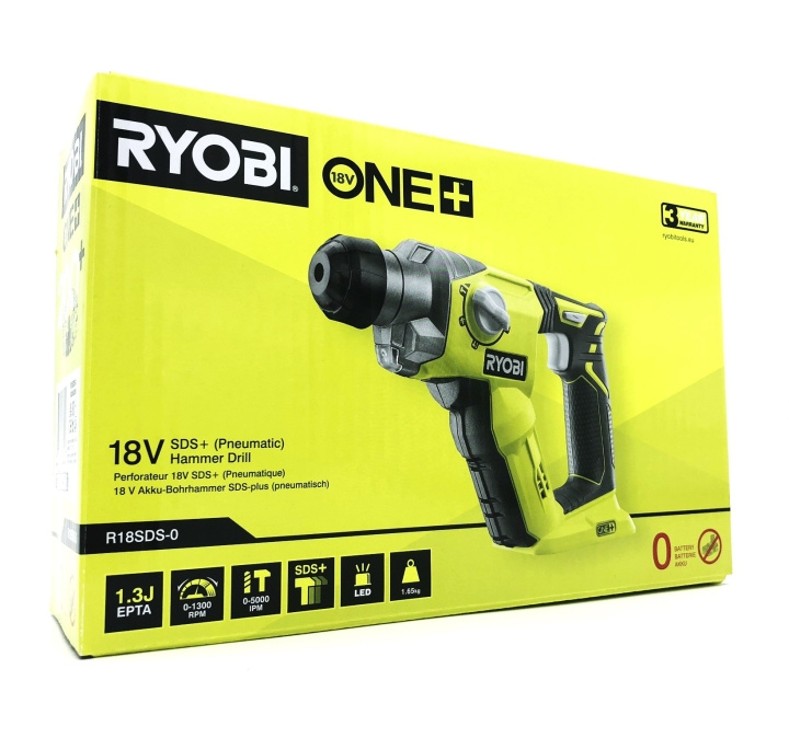 Ryobi One+ R18SDS-0 Rotary hammer No battery 18V 1.3Joule in the group HOME, HOUSEHOLD & GARDEN / Tools / Other power tools at TP E-commerce Nordic AB (D10372)