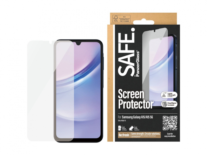 PanzerGlass SAFE. by PanzerGlass Screen Protector Samsung Galaxy A15, Transparent in the group SMARTPHONE & TABLETS / Phone cases / Samsung at TP E-commerce Nordic AB (D10403)