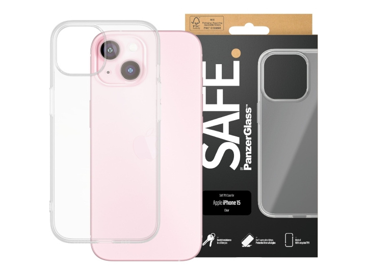 PanzerGlass SAFE. by PanzerGlass Shell to Gennemsigtig Apple iPhone 15, Transparent in the group SMARTPHONE & TABLETS / Phone cases / Apple / iPhone 15 at TP E-commerce Nordic AB (D10417)