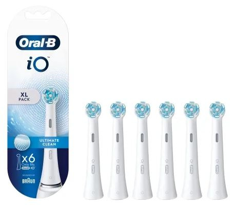 Oral B iO Ultimate Clean Brush heads, White 6 pcs in the group BEAUTY & HEALTH / Oral care / Accessories for electric toothbrushes at TP E-commerce Nordic AB (D10462)