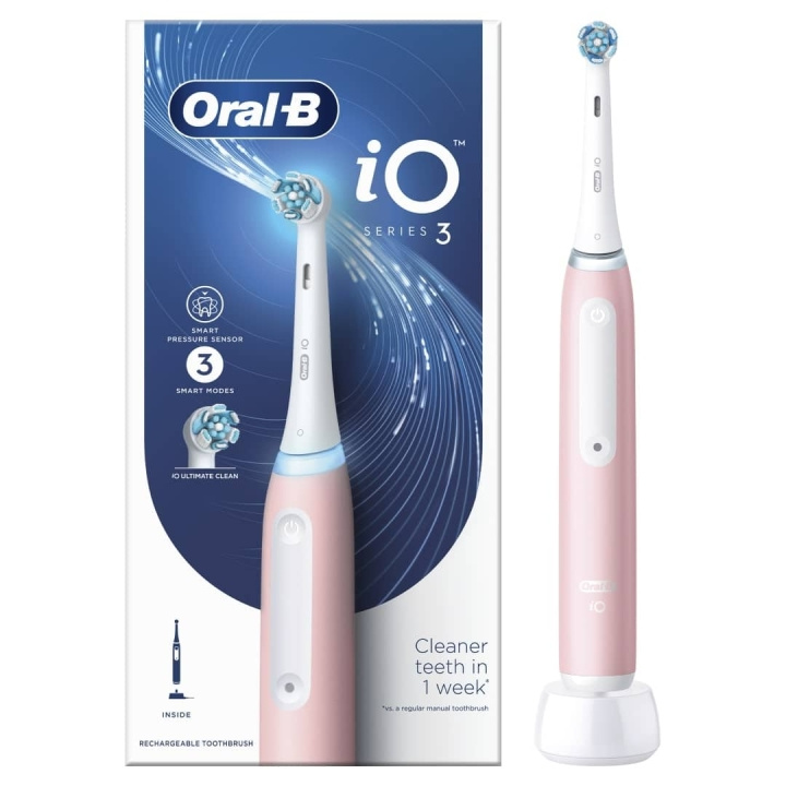 Oral B iO Series 3 Electric toothbrush, Blush Pink in the group BEAUTY & HEALTH / Oral care / Electric toothbrushes at TP E-commerce Nordic AB (D10471)