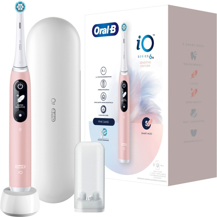 Oral B iO Series 6 Pink Sand + Etui in the group BEAUTY & HEALTH / Oral care / Electric toothbrushes at TP E-commerce Nordic AB (D10472)