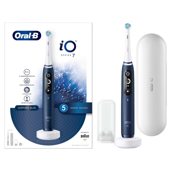 Oral B iO Series 7 Electric toothbrush, Blue in the group BEAUTY & HEALTH / Oral care / Electric toothbrushes at TP E-commerce Nordic AB (D10477)