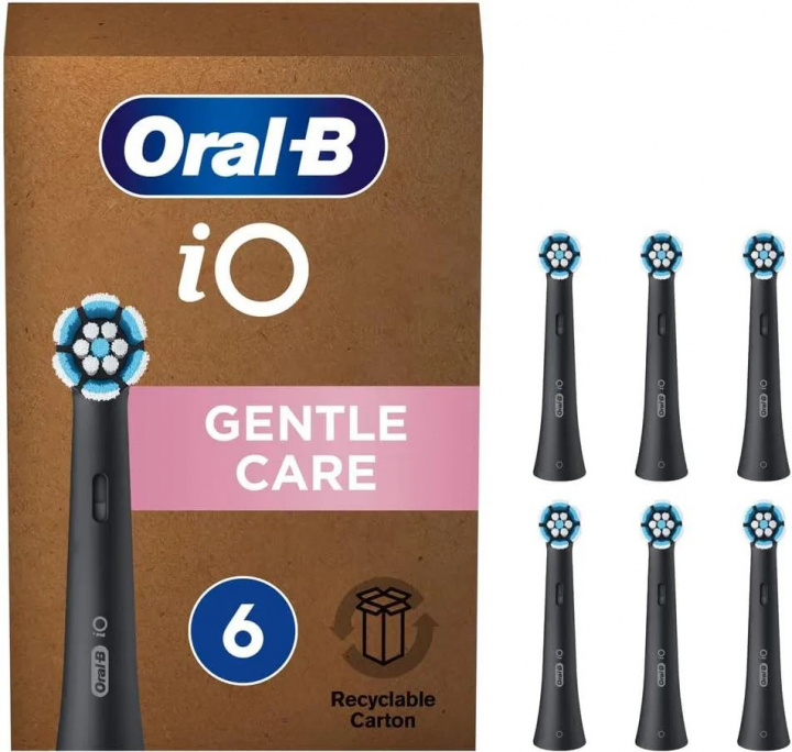 Oral B iO Gentle Care 6-Pack Black in the group BEAUTY & HEALTH / Makeup / Tools & Make up set / Brushes at TP E-commerce Nordic AB (D10479)