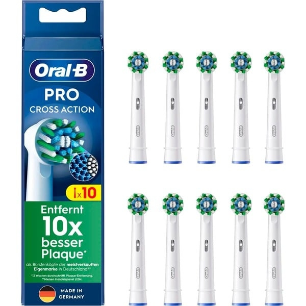 Oral B Cross Action Brush Heads, White 10 pcs in the group BEAUTY & HEALTH / Oral care / Accessories for electric toothbrushes at TP E-commerce Nordic AB (D10481)