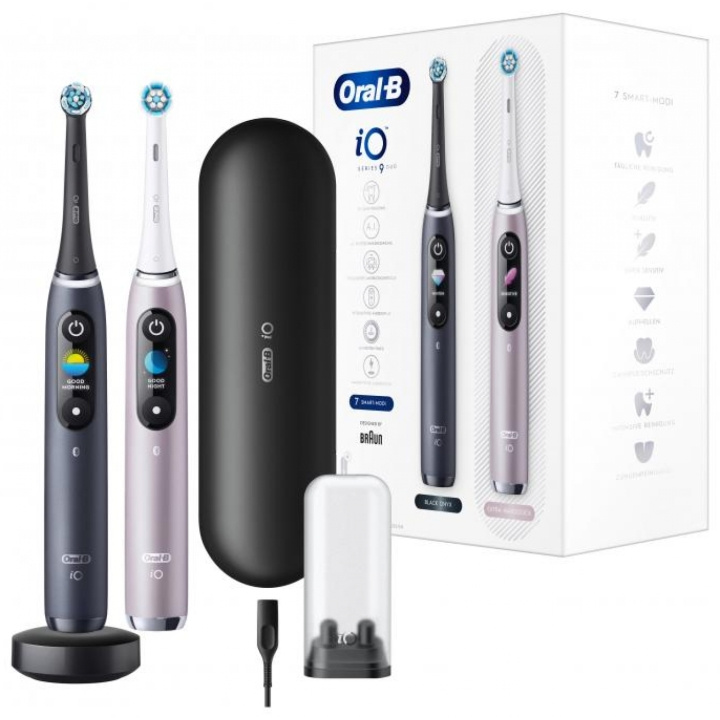 Oral-B iO Series 9S Duo Pack Electric Toothbrushes, Black and Rosé in the group BEAUTY & HEALTH / Oral care / Electric toothbrushes at TP E-commerce Nordic AB (D10496)