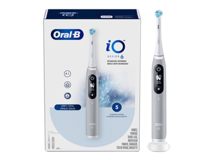 Oral B iO Series 6 Electric toothbrush, Opal grey in the group BEAUTY & HEALTH / Oral care / Electric toothbrushes at TP E-commerce Nordic AB (D10508)