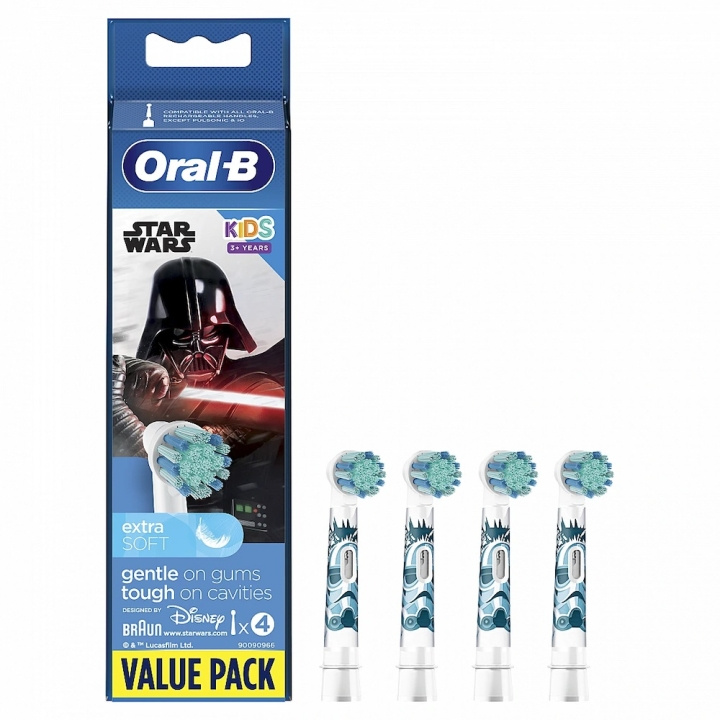 Braun Oral-B Kids Star Wars, 4 pcs. Extra toothbrush head in the group BEAUTY & HEALTH / Oral care / Accessories for electric toothbrushes at TP E-commerce Nordic AB (D10526)