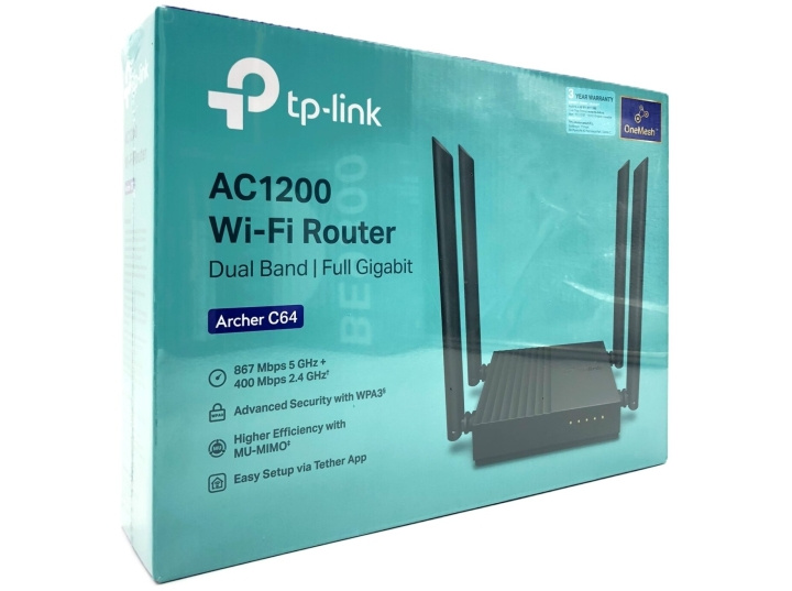 TP-Link Archer C64 V1 wireless router Desktop in the group COMPUTERS & PERIPHERALS / Network / Routrar at TP E-commerce Nordic AB (D10644)