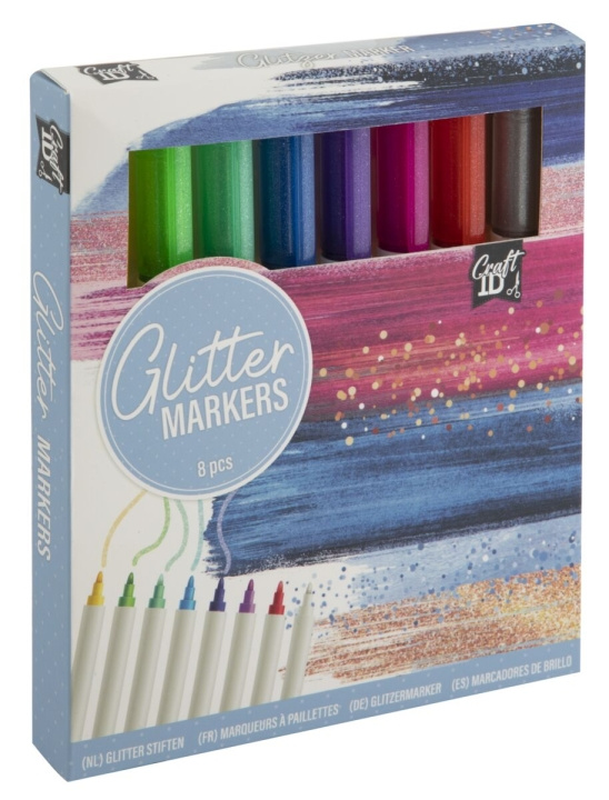 Craft ID Glitter markers - 8 pcs (CR5016/GE) in the group TOYS, KIDS & BABY PRODUCTS / Toys / Draw & Count at TP E-commerce Nordic AB (D10784)