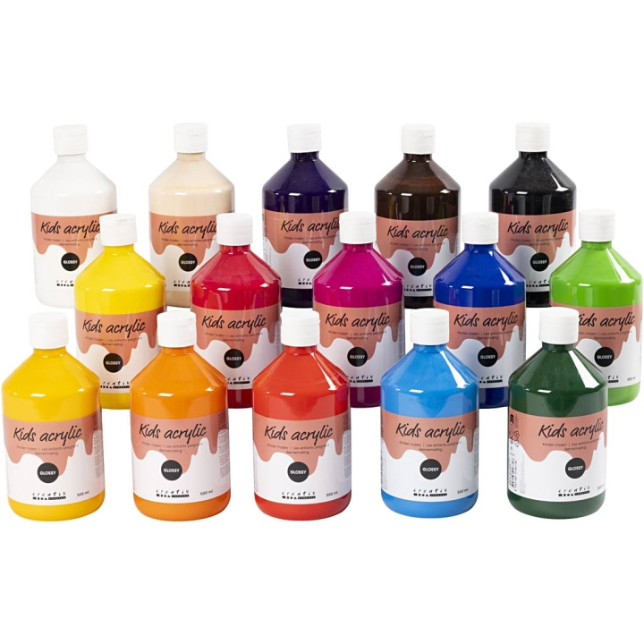 Creative Toys A-Color - Acrylic Paint - Glossy - 15 x 500ml (32000) in the group Sport, leisure & Hobby / Hobby / Paint & Draw / Artist Colors / Acrylic at TP E-commerce Nordic AB (D10884)