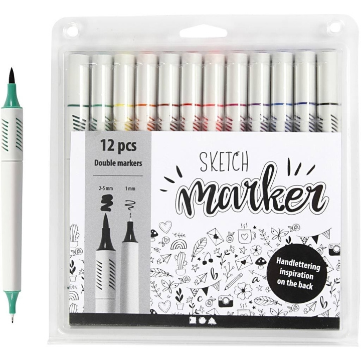 Creative Toys Sketch Marker - Standard Colours 12 pcs (37382) in the group Sport, leisure & Hobby / Hobby / Paint & Draw / Pencils, crayons & ink at TP E-commerce Nordic AB (D10956)